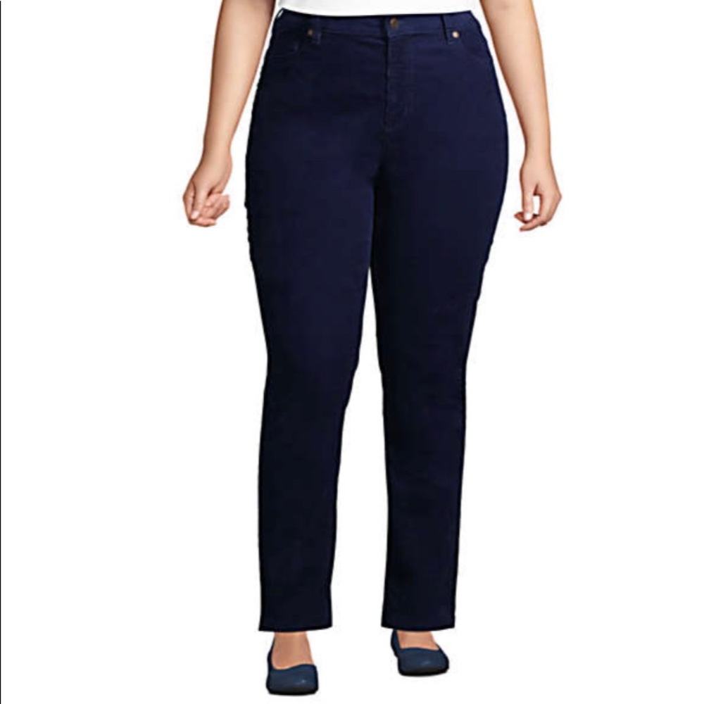Lands’ End Mid Rise Straight Leg Corduroy Pants